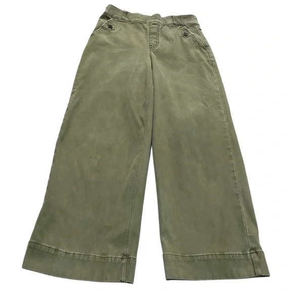 SPANX Olive Green High-Rise Wide Leg Pants - Picture 2 of 12